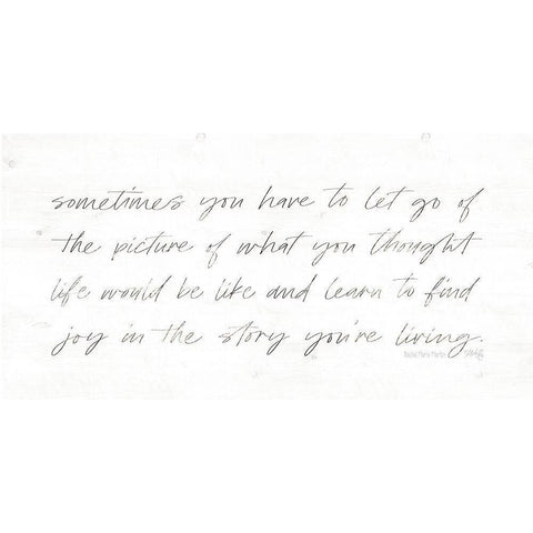 Sometimes You Have to Let Go Black Modern Wood Framed Art Print with Double Matting by Rae, Maria