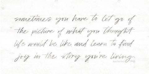 Sometimes You Have to Let Go White Modern Wood Framed Art Print with Double Matting by Rae, Maria