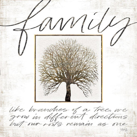 Family Tree White Modern Wood Framed Art Print by Rae, Maria