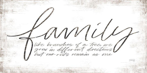 Family - Like Branches of a Tree Black Ornate Wood Framed Art Print with Double Matting by Rae, Maria