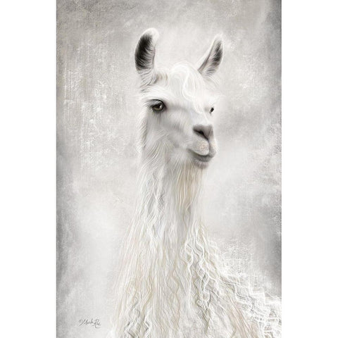 Lulu the Llama Up Close White Modern Wood Framed Art Print by Rae, Marla