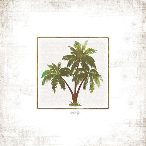 Palm Trees White Modern Wood Framed Art Print with Double Matting by Rae, Marla