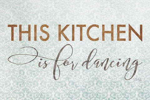 This Kitchen is for Dancing White Modern Wood Framed Art Print with Double Matting by Rae, Marla