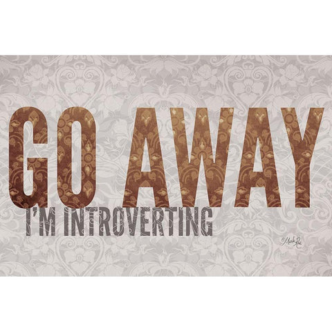 Go Away Im Introverting Black Modern Wood Framed Art Print with Double Matting by Rae, Marla