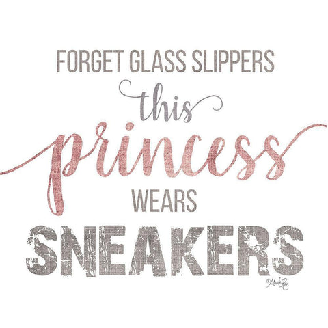 This Princess Wears Sneakers White Modern Wood Framed Art Print with Double Matting by Rae, Marla