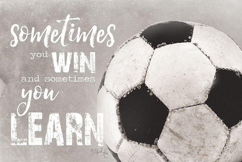 Soccer -Sometimes You Win White Modern Wood Framed Art Print with Double Matting by Rae, Marla