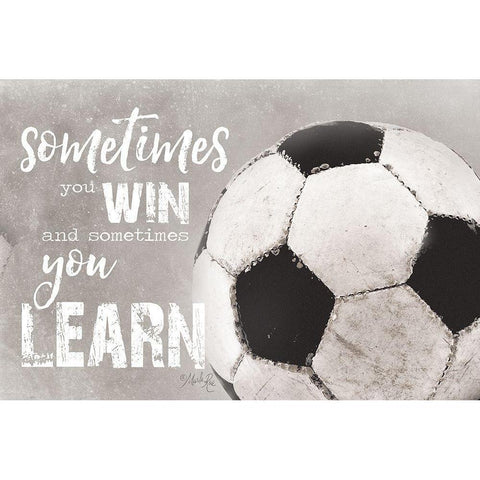 Soccer -Sometimes You Win Black Modern Wood Framed Art Print with Double Matting by Rae, Marla