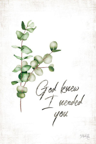 God Knew I Needed You White Modern Wood Framed Art Print with Double Matting by Rae, Marla