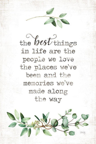 The Best Things White Modern Wood Framed Art Print with Double Matting by Rae, Marla