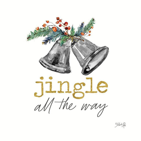 Jingle All the Way    White Modern Wood Framed Art Print with Double Matting by Rae, Marla