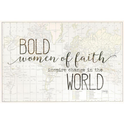 Bold Women of Faith Black Modern Wood Framed Art Print with Double Matting by Rae, Marla