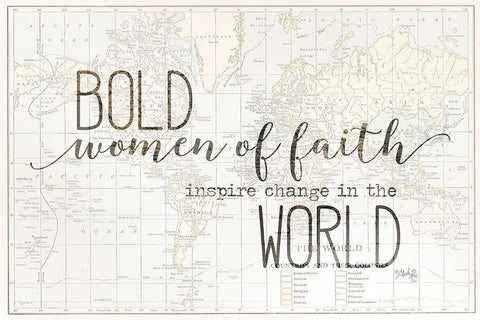 Bold Women of Faith Black Ornate Wood Framed Art Print with Double Matting by Rae, Marla