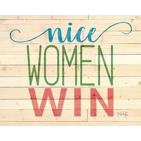 Nice Women Win Black Modern Wood Framed Art Print with Double Matting by Rae, Marla