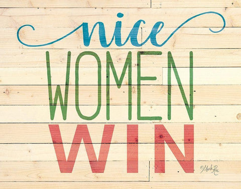 Nice Women Win White Modern Wood Framed Art Print with Double Matting by Rae, Marla