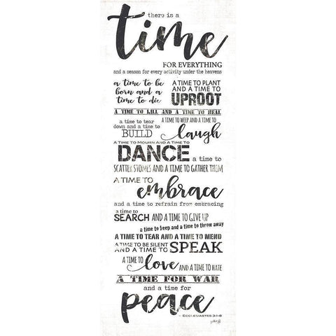 Time for Everything White Modern Wood Framed Art Print by Rae, Marla