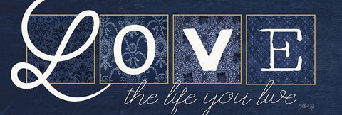 Love the Life You Live Black Ornate Wood Framed Art Print with Double Matting by Rae, Marla