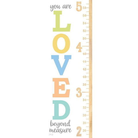 Loved Beyond Measure Growth Chart White Modern Wood Framed Art Print by Rae, Marla