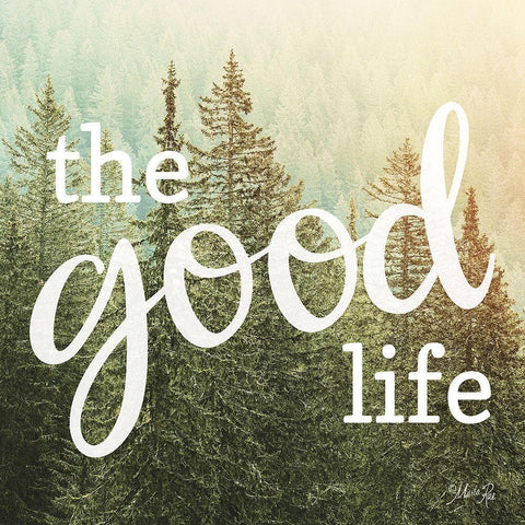 The Good Life White Modern Wood Framed Art Print with Double Matting by Rae, Marla