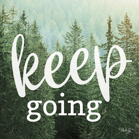 Keep Going Gold Ornate Wood Framed Art Print with Double Matting by Rae, Marla