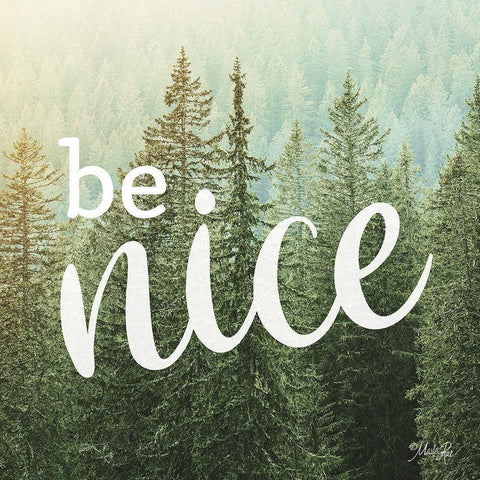 Be Nice Black Ornate Wood Framed Art Print with Double Matting by Rae, Marla