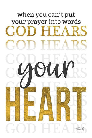 God Hears Your Heart White Modern Wood Framed Art Print with Double Matting by Rae, Marla