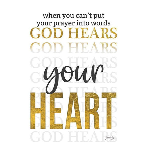 God Hears Your Heart Gold Ornate Wood Framed Art Print with Double Matting by Rae, Marla