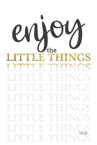 Enjoy the Little Things White Modern Wood Framed Art Print with Double Matting by Rae, Marla