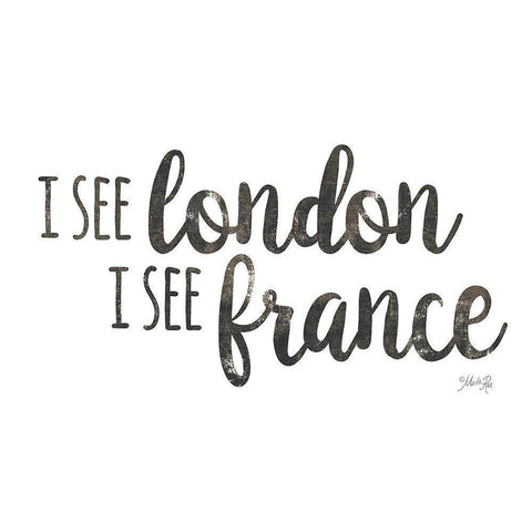 I See London, I See France Black Modern Wood Framed Art Print with Double Matting by Rae, Marla