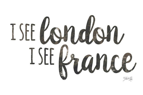 I See London, I See France White Modern Wood Framed Art Print with Double Matting by Rae, Marla