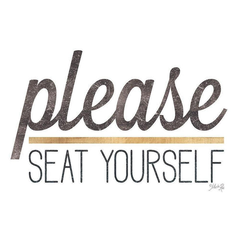 Please Seat Yourself White Modern Wood Framed Art Print by Rae, Marla