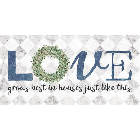 Love Grows Best White Modern Wood Framed Art Print by Rae, Marla