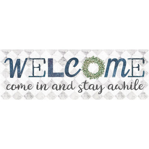 Welcome Come In Black Modern Wood Framed Art Print with Double Matting by Rae, Marla