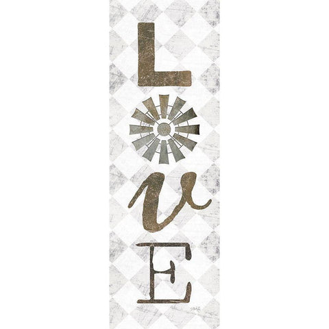 Love with Windmill II White Modern Wood Framed Art Print by Rae, Marla