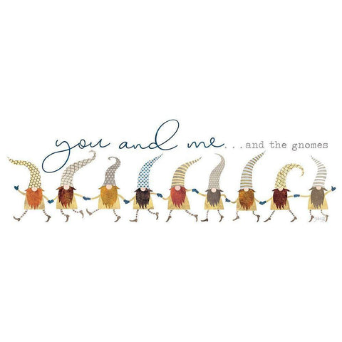 You and Meâ€¦and the Gnomes Gold Ornate Wood Framed Art Print with Double Matting by Rae, Marla