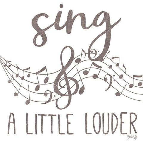 Sing a Little Louder White Modern Wood Framed Art Print with Double Matting by Rae, Marla