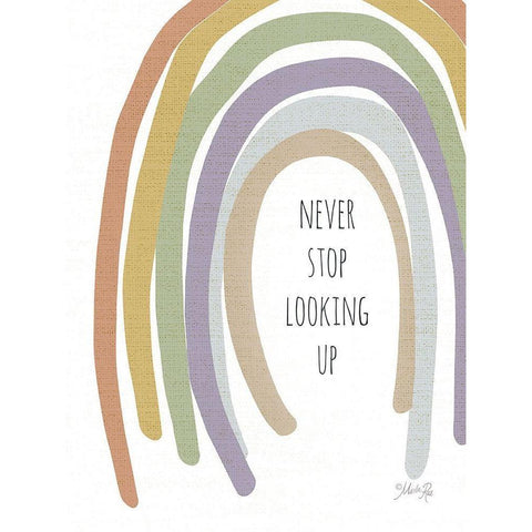 Never Stop Looking Up White Modern Wood Framed Art Print by Rae, Marla