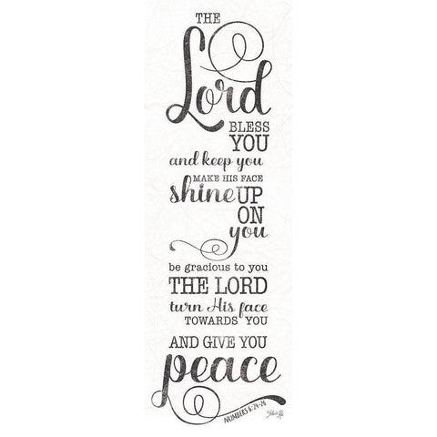 May the Lord Bless You (white) Black Modern Wood Framed Art Print with Double Matting by Rae, Marla