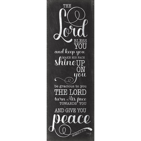 May the Lord Bless You (black) Gold Ornate Wood Framed Art Print with Double Matting by Rae, Marla