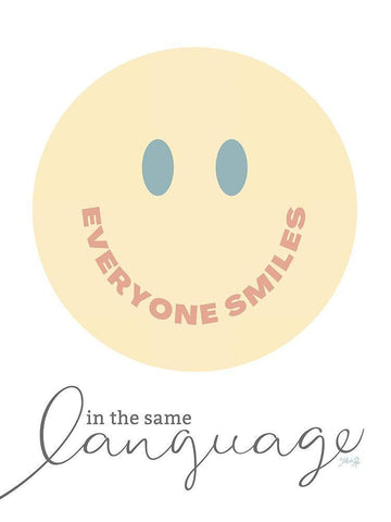 Everyone Smiles White Modern Wood Framed Art Print with Double Matting by Rae, Marla