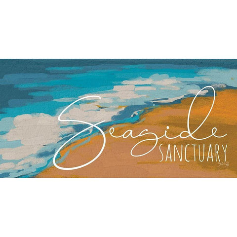 Seaside Sanctuary Black Modern Wood Framed Art Print by Rae, Marla