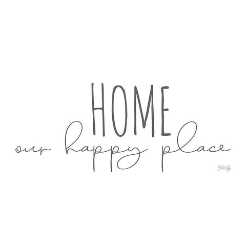 Home is Our Happy Place Black Modern Wood Framed Art Print by Rae, Marla