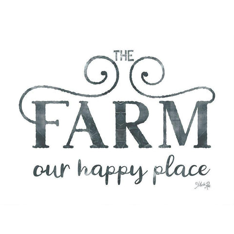 The Farm - Our Happy Place White Modern Wood Framed Art Print by Rae, Marla