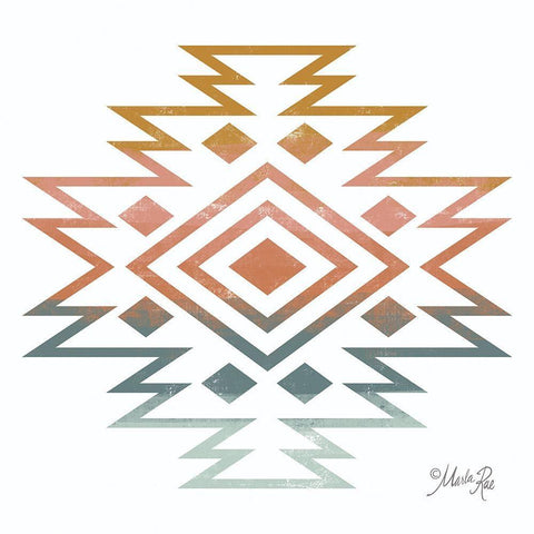 Tranquil Tribal Print 2 White Modern Wood Framed Art Print with Double Matting by Rae, Marla