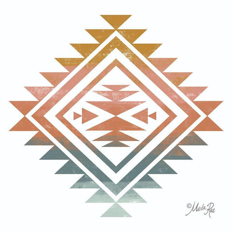 Tranquil Tribal Print 3 White Modern Wood Framed Art Print with Double Matting by Rae, Marla