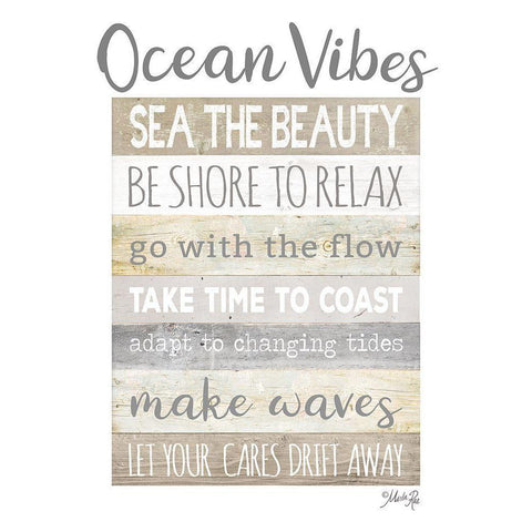 Ocean Vibes Gold Ornate Wood Framed Art Print with Double Matting by Rae, Marla