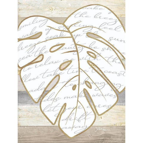 Coastal Leaf I White Modern Wood Framed Art Print by Rae, Marla