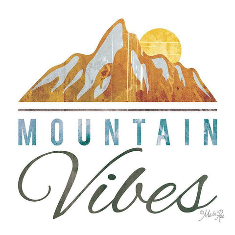 Mountain Vibes Gold Ornate Wood Framed Art Print with Double Matting by Rae, Marla