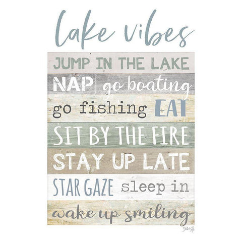 Lake Vibes White Modern Wood Framed Art Print by Rae, Marla