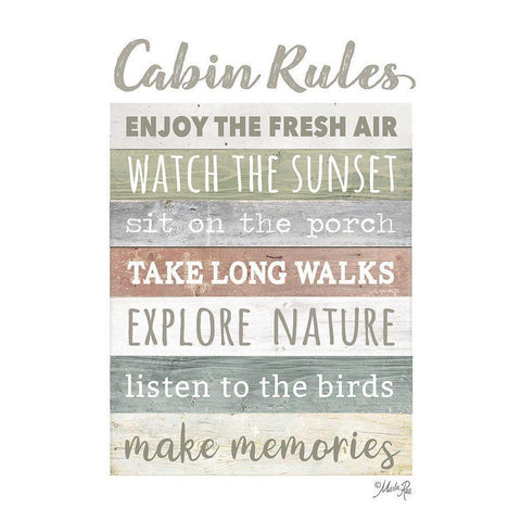 Cabin Rules    Black Modern Wood Framed Art Print by Rae, Marla