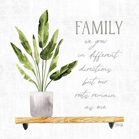Family White Modern Wood Framed Art Print with Double Matting by Rae, Marla